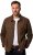 JP1880 Leather Jacket Nubuck Shirt Collar Brown - Jakne - Moške bunde za Močnejše Postave