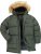 JP1880 Quilted Parka Lightweight and Warm with Faux Fur Hood Dark Green - Jakne - Moške bunde za Močnejše Postave