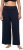 Ulla Popken Wide Leg Smocked Waist Knit Pants Night Blue - Kavbojke & Hlače v Velikih Številkah – Plus Size - 