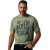 JP1880 T-Shirt Short Sleeve Chest Print Eucalyptus Green - Kratke Majice - Moške kratke majice za močnejše postave