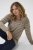 Kaffe Curve Linia Boatneck Pullover Morel Melange with Silver Lurex - Pleten puloverji - 