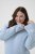 Kaffe Curve Jina Knit Pullover Powder Blue Melange - Pleten puloverji - 
