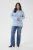 Kaffe Curve Jina Knit Pullover Powder Blue Melange - Pleten puloverji - 