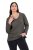 Ulla Popken Back To Basics V-Neck Relaxed Fit Cotton Tee Graphite Grey - Majice - Ženske majice večjih velikosti