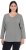 Ulla Popken Back To Basics V-Neck Relaxed Fit Cotton Tee Light Grey Melange - Majice - 