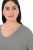 Ulla Popken Back To Basics V-Neck Relaxed Fit Cotton Tee Light Grey Melange - Majice - Ženske majice večjih velikosti