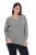 Ulla Popken Back To Basics V-Neck Relaxed Fit Cotton Tee Light Grey Melange - Majice - Ženske majice večjih velikosti