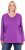 Ulla Popken Back To Basics V-Neck Relaxed Fit Cotton Tee Purple - Majice - 