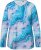 Ulla Popken Marble Ski Top with Gaiter Bright Turquoise - Natisnjene majice za ženske - 