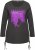 Ulla Popken Tie Hem Long Sleeve Graphic Tee Charcoal Grey Melange - Natisnjene majice za ženske - 