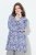 Ulla Popken Allover Printed Pleated Long Sleeve Tee Dark Blue - Natisnjene majice za ženske - Ženske majice s potiskom
