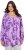Ulla Popken Allover Printed Pleated Long Sleeve Tee Lavender - Natisnjene majice za ženske - 