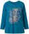 Ulla Popken Inverted Seam Long Sleeve Graphic Tee Teal - Natisnjene majice za ženske - 