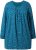 Ulla Popken Pleated Confetti Print Long Sleeve Tee Teal - Natisnjene majice za ženske - 