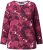 Ulla Popken Abstract Print Long Sleeve Tee Dark Ruby - Natisnjene majice za ženske - 