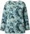 Ulla Popken Abstract Print Long Sleeve Tee Teal Green - Natisnjene majice za ženske - 