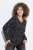 Ulla Popken Allover Printed Long Sleeve Tee Black - Natisnjene majice za ženske - Ženske majice s potiskom