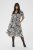 Kaffe Curve Alia Shirt Dress Black Chalk Animal - Midi obleke - 