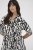 Kaffe Curve Alia Shirt Dress Black Chalk Animal - Midi obleke - 