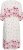 Kaffe Curve Rosa Midi Dress White Rose Border Flower - Obleke - Obleke za vse velikosti