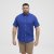 North Latitude Shirt Linen Cotton Short Sleeve Blue - Srajce - Moške srajce za Močnejše Postave