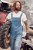 JP1880 Dungarees Denim Adjustable Straps Blue - Kavbojke & hlače - Moške Kavbojke in Hlače za Močnejše Postave