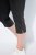 Ulla Popken Bengaline Elastic Waist Stretch Capri Pants Black - Látkové nohavice - Ženske hlače širokih hlačnic