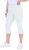 Ulla Popken Bengaline Elastic Waist Stretch Capri Pants Snow White - Kavbojke & Hlače v Velikih Številkah – Plus Size - 