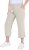 Ulla Popken Cool Linen Elastic Waist Capri Pants Brown - Kavbojke & Hlače v Velikih Številkah – Plus Size - 