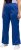 Ulla Popken Snap Placket Side Seam Wide Leg Recycled Polyester Knit Joggers Blue - Kavbojke & Hlače v Velikih Številkah – Plus Size - 