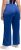 Ulla Popken Snap Placket Side Seam Wide Leg Recycled Polyester Knit Joggers Blue - Kavbojke & Hlače v Velikih Številkah – Plus Size - 