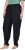 Ulla Popken Quick Drying Split Leg Elastic Waist Joggers Black - Kavbojke & Hlače v Velikih Številkah – Plus Size - 