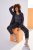 Ulla Popken Snake Print Elastic Waist Joggers Black - Kavbojke & Hlače v Velikih Številkah – Plus Size - 