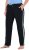 Ulla Popken Side Stripe Elastic Waist Joggers Black - Kavbojke & Hlače v Velikih Številkah – Plus Size - 