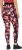 Ulla Popken Abstract Flower Print Performance Leggings Red - Kavbojke & Hlače v Velikih Številkah – Plus Size - 