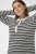 Kaffe Curve Miana Long Sleeve Polo Chalk with Black Stripe - Polo majice - 