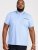 D555 Talbot Pique with Jacquard Collar Polo Shirt Blue - Polo majice - Moške Polo Majice za Močnejše Postave
