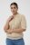 Kaffe Curve Lizzy Contrast Knitted Polo Feather Grey Melange - Polo majice - 