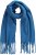 Ulla Popken Trendy Boucle Yarn Fringe Knit Scarf Teal Blue - Modni dodatki - 