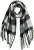 Ulla Popken Plaid Long Fringe Scarf Black - Modni dodatki - 