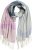 Ulla Popken Cozy Lettering Fringed Scarf Pink and Blue - Modni dodatki - 