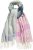 Ulla Popken Cozy Lettering Fringed Scarf Pink and Blue - Modni dodatki - 