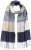 Ulla Popken Checked Fringed Hem Scarf Dark Putty - Modni dodatki - 