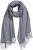 Ulla Popken Ribbed Knit Fringed Hem Scarf Grey Melange - Modni dodatki - 