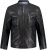 JP1880 Biker Style Leather Jacket Black - Jakne - Moške bunde za Močnejše Postave
