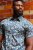 Kam Jeans 6061 Hibiscus Floral Print Short Sleeve Shirt Midnight Blue - Srajce - Moške srajce za Močnejše Postave