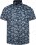 Kam Jeans 6061 Hibiscus Floral Print Short Sleeve Shirt Midnight Blue - Srajce - Moške srajce za Močnejše Postave