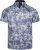 Kam Jeans 6063 Summer Print Short Sleeve Shirt Blue - Srajce - Moške srajce za Močnejše Postave