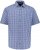 JP1880 Short Sleeve Check Print Traditional Shirt Blue - Srajce - Moške srajce za Močnejše Postave