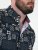 D555 Rick Geometric Print Short Sleeve Shirt Navy - Srajce - Moške srajce za Močnejše Postave